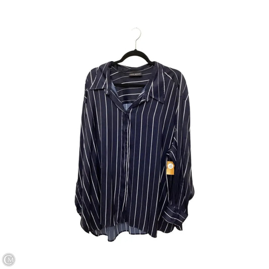Blouse Long Sleeve By Lane Bryant In Striped Pattern, Size: 4x