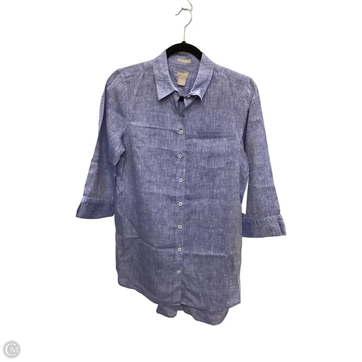 Blouse Long Sleeve By Chicos In Blue, Size: S