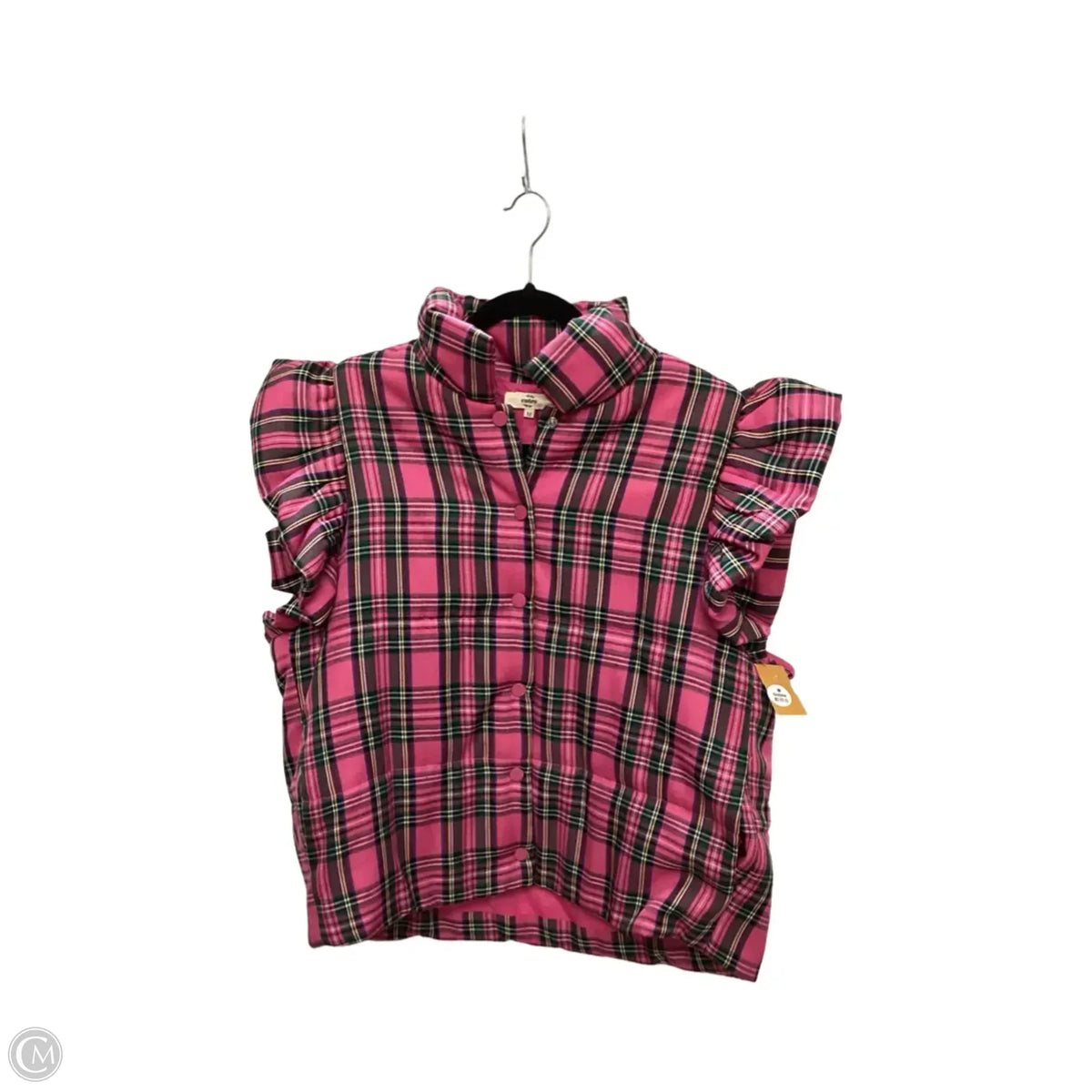 Vest Puffer & Quilted By Entro In Plaid Pattern, Size: M