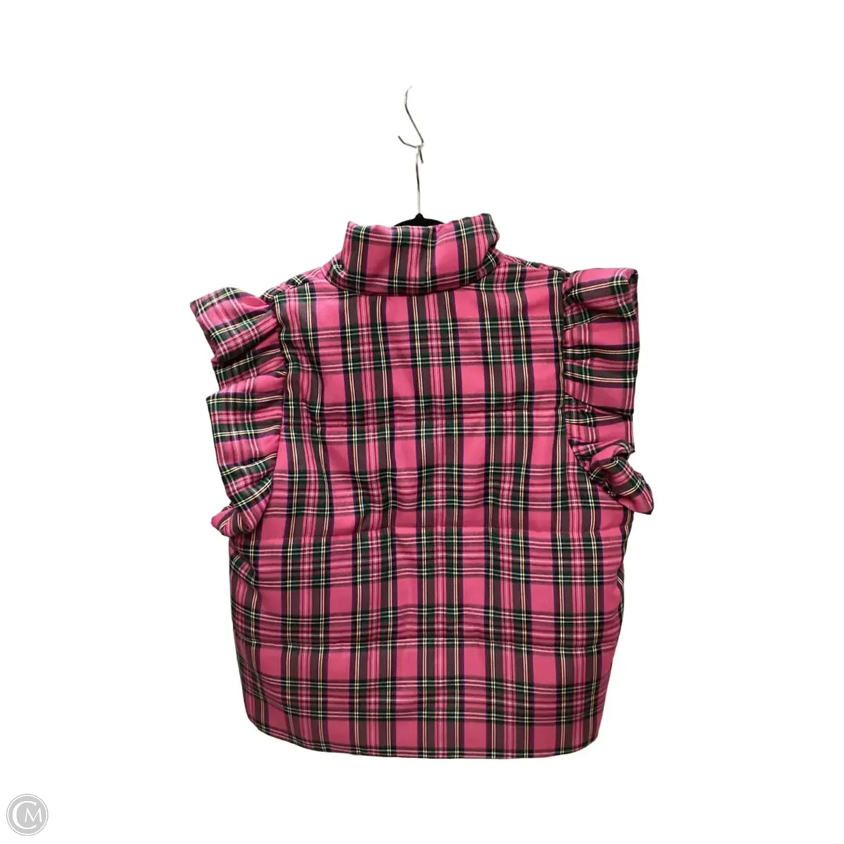Vest Puffer & Quilted By Entro In Plaid Pattern, Size: M