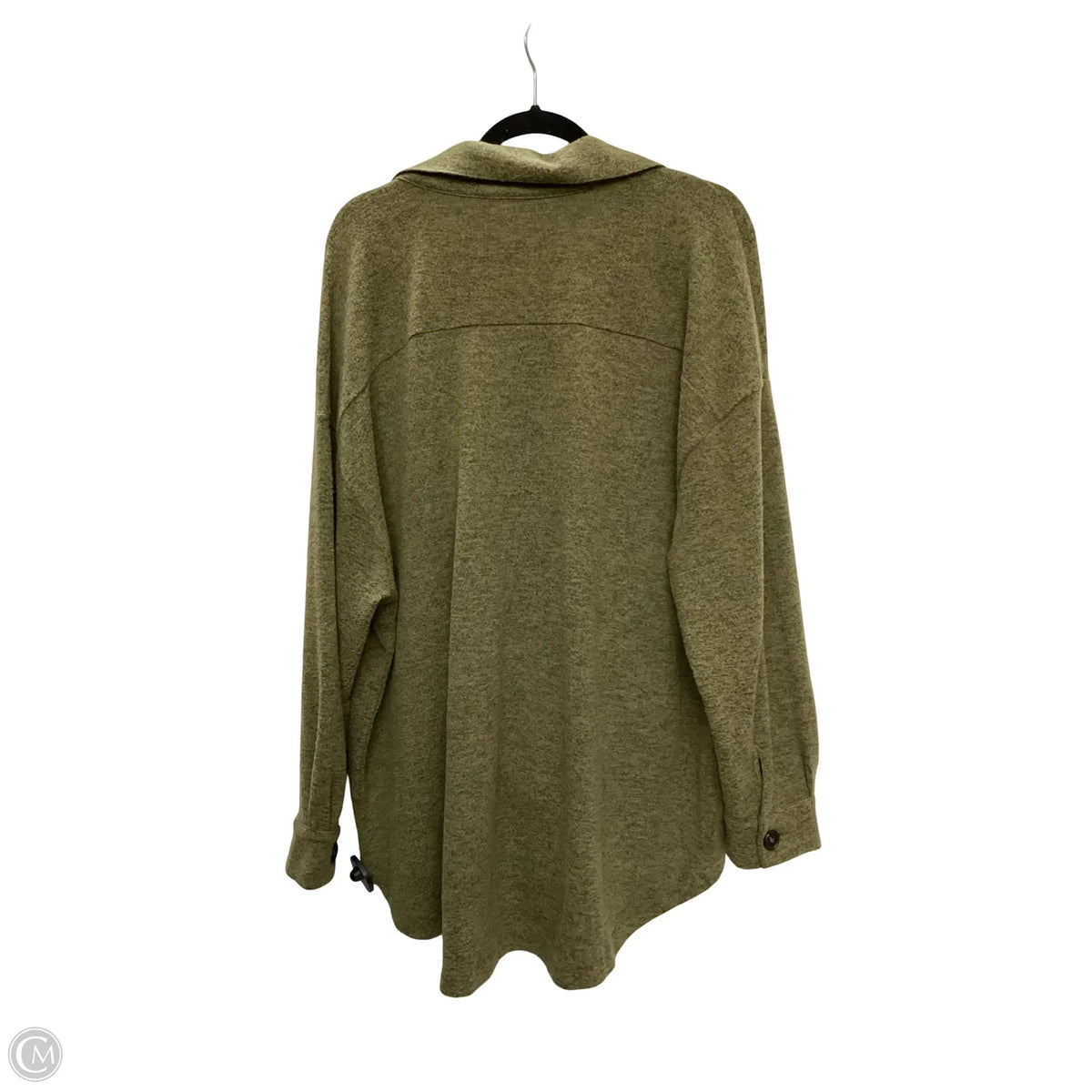 Jacket Shirt By Zenana In Grey, Size: Xl