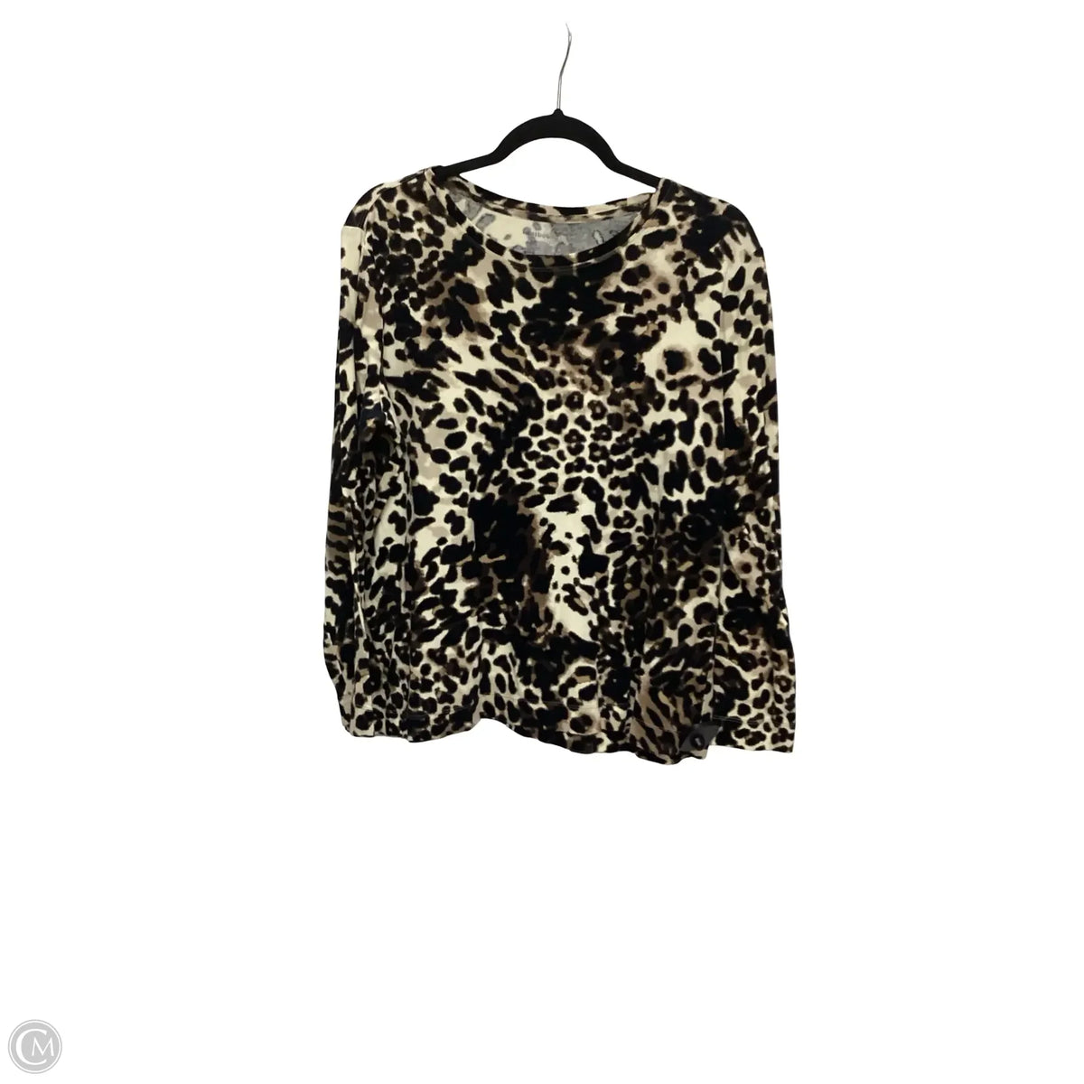 Top Long Sleeve Basic By West Bound In Animal Print, Size: Xl