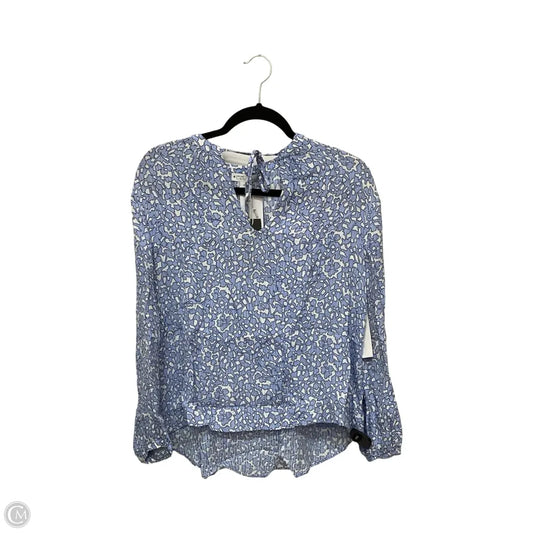 Designer Blouse Long Sleeve By Nordstrom In Blue, Size: Xs