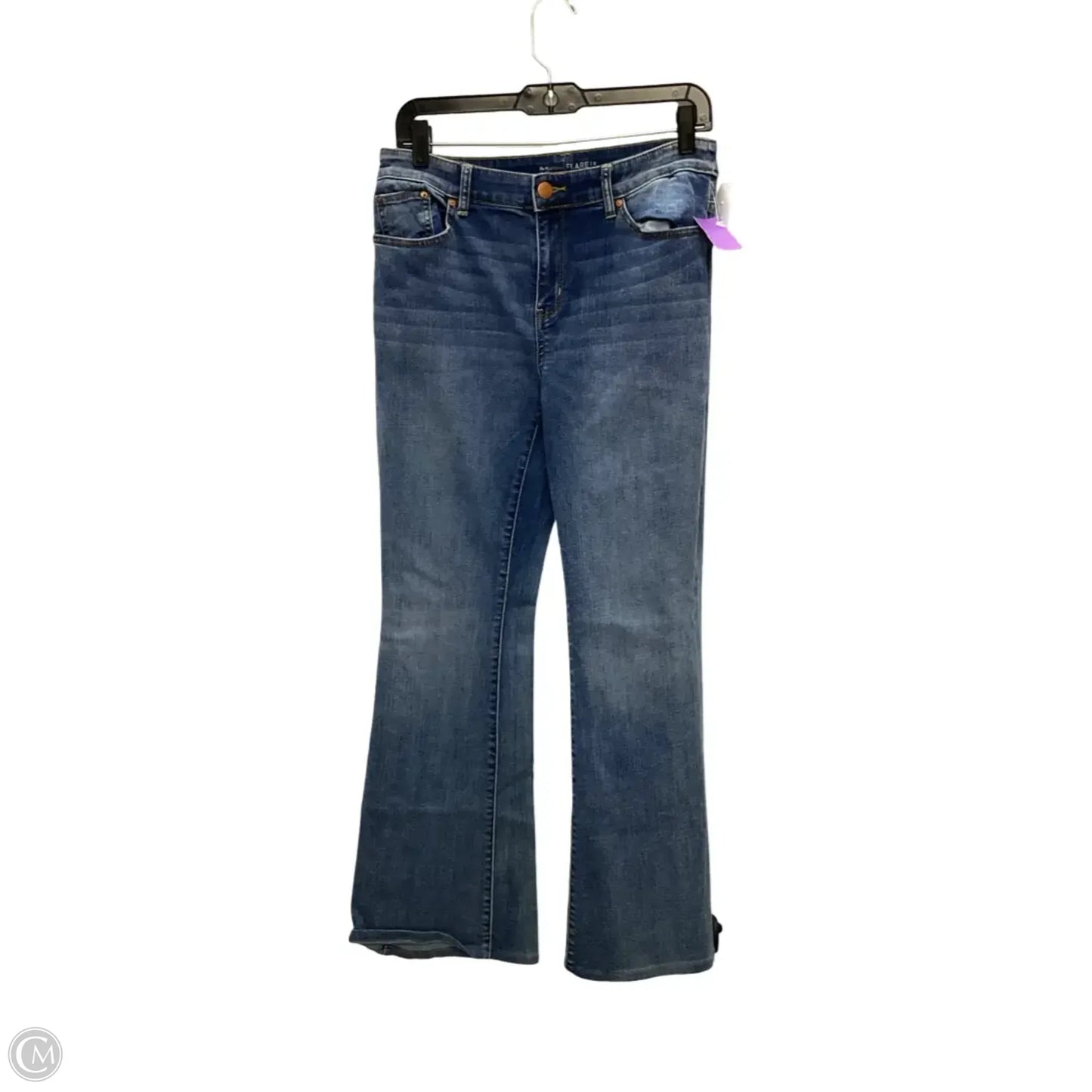 Jeans Flared By Chicos In Blue Denim, Size: S
