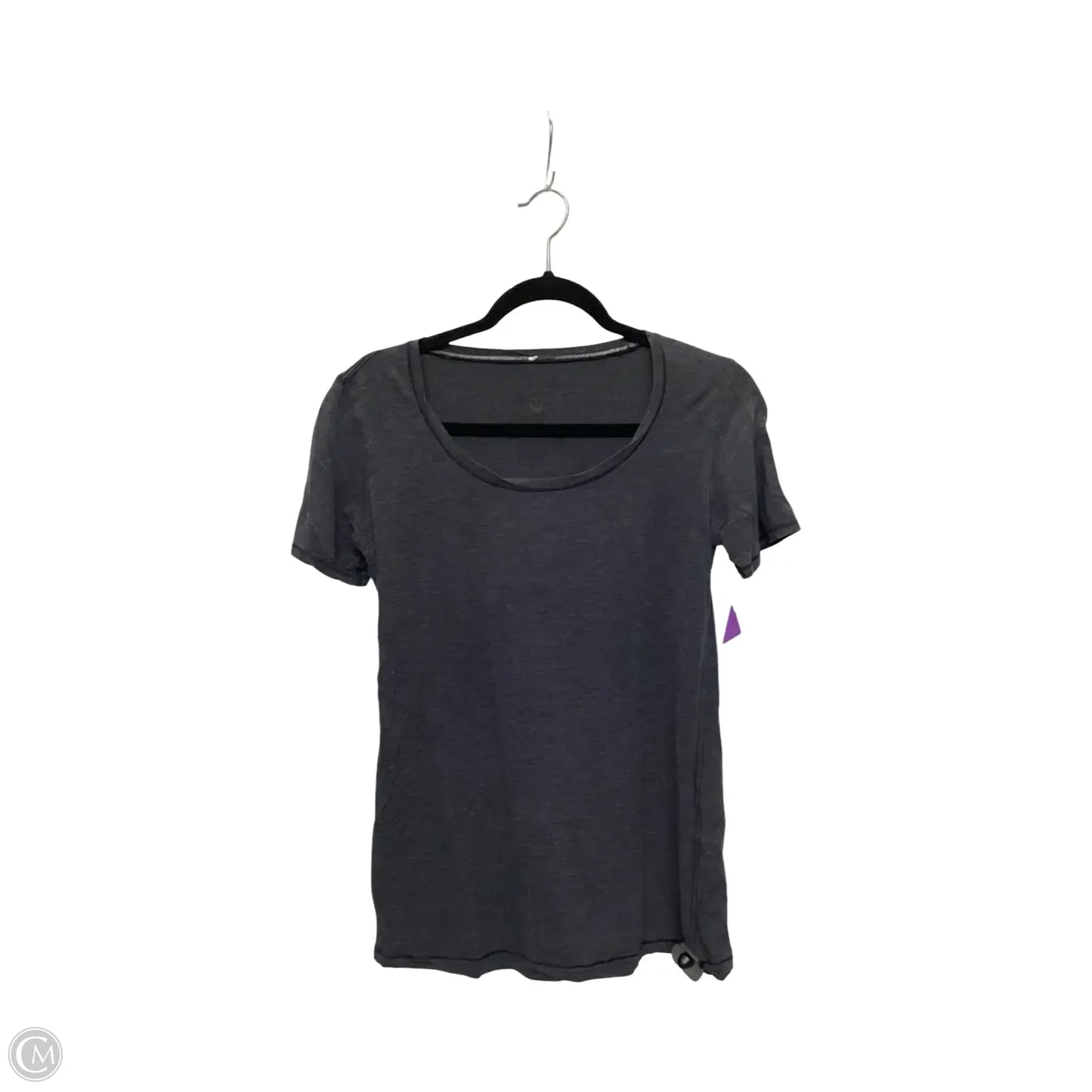 Athletic Top Short Sleeve By Lululemon In Grey, Size: 4