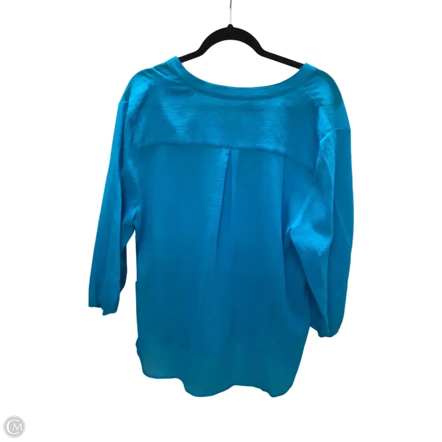 Blouse Long Sleeve By Chicos In Blue, Size: Xl