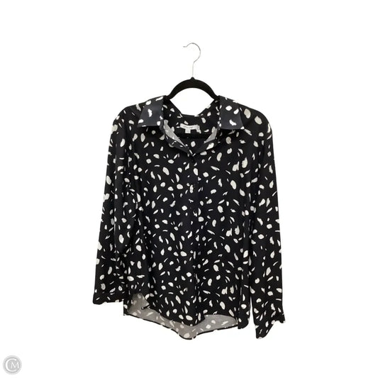 Blouse Long Sleeve By Chicos In Black & White, Size: Xl