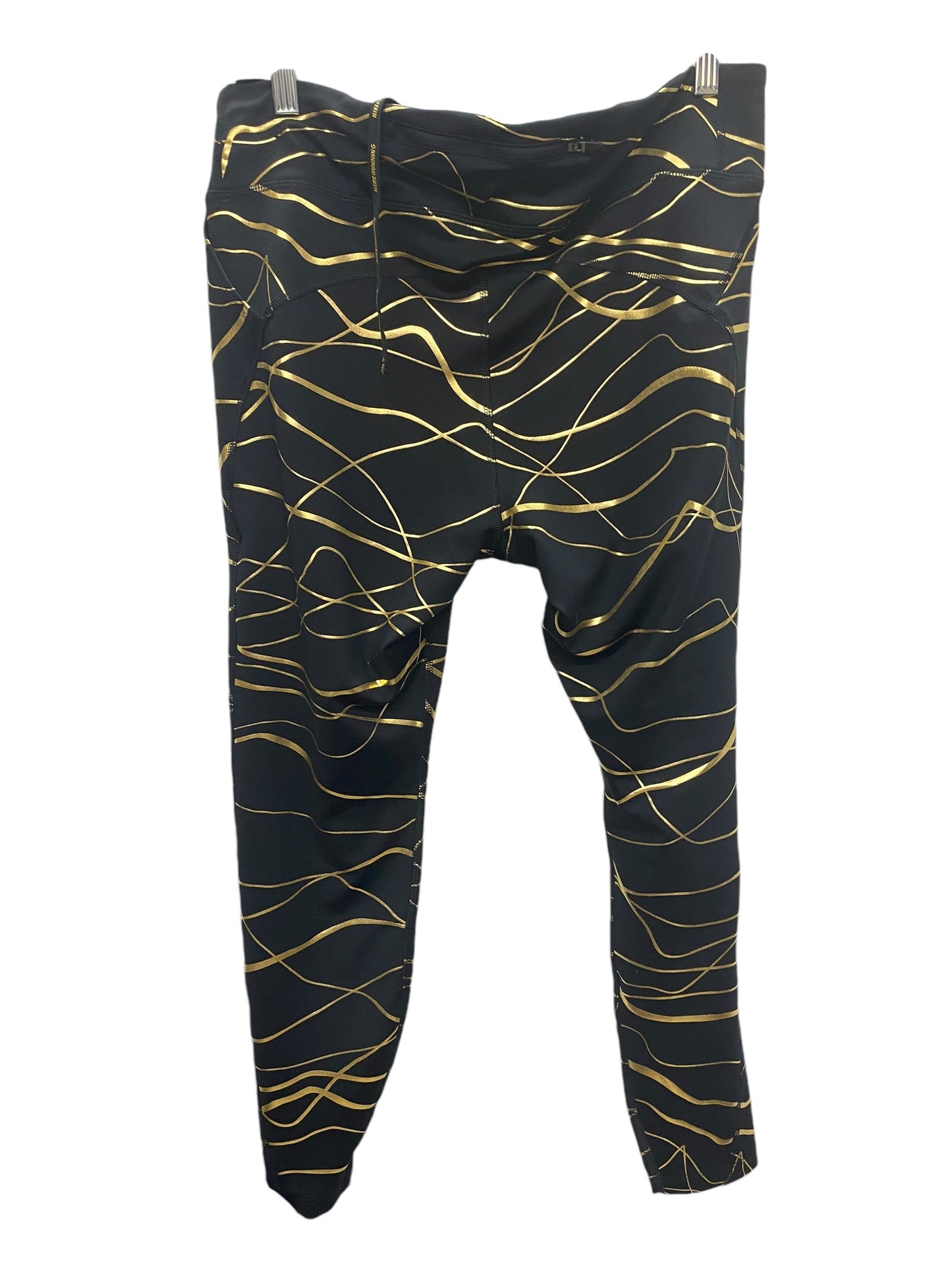 Athletic Capris By Nike Apparel In Black & Gold, Size: 3x