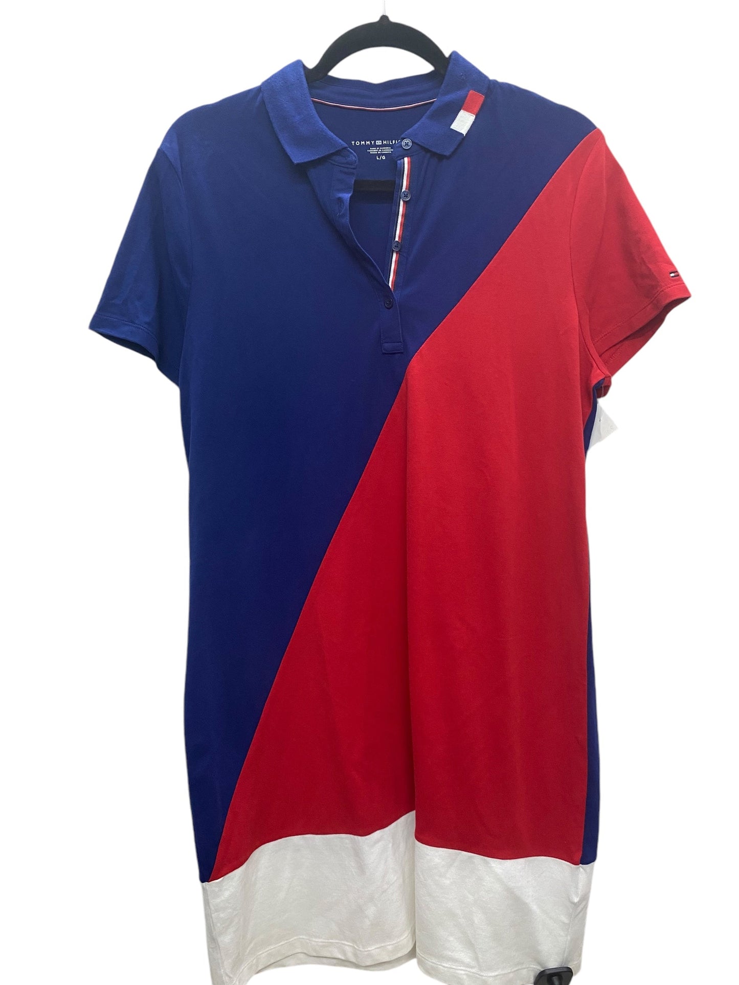 Dress Casual Short By Tommy Hilfiger In Blue & Red & White, Size: L