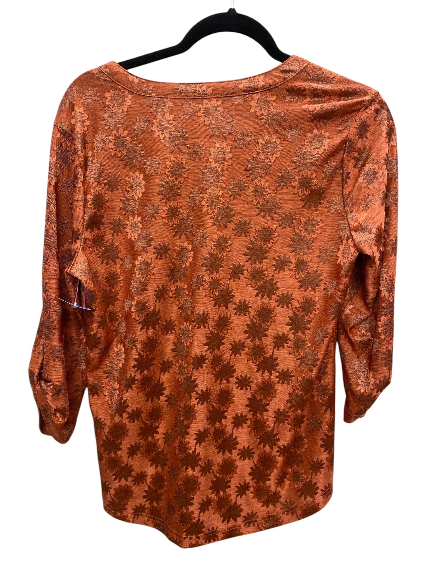 Top Long Sleeve By Croft And Barrow In Orange, Size: S