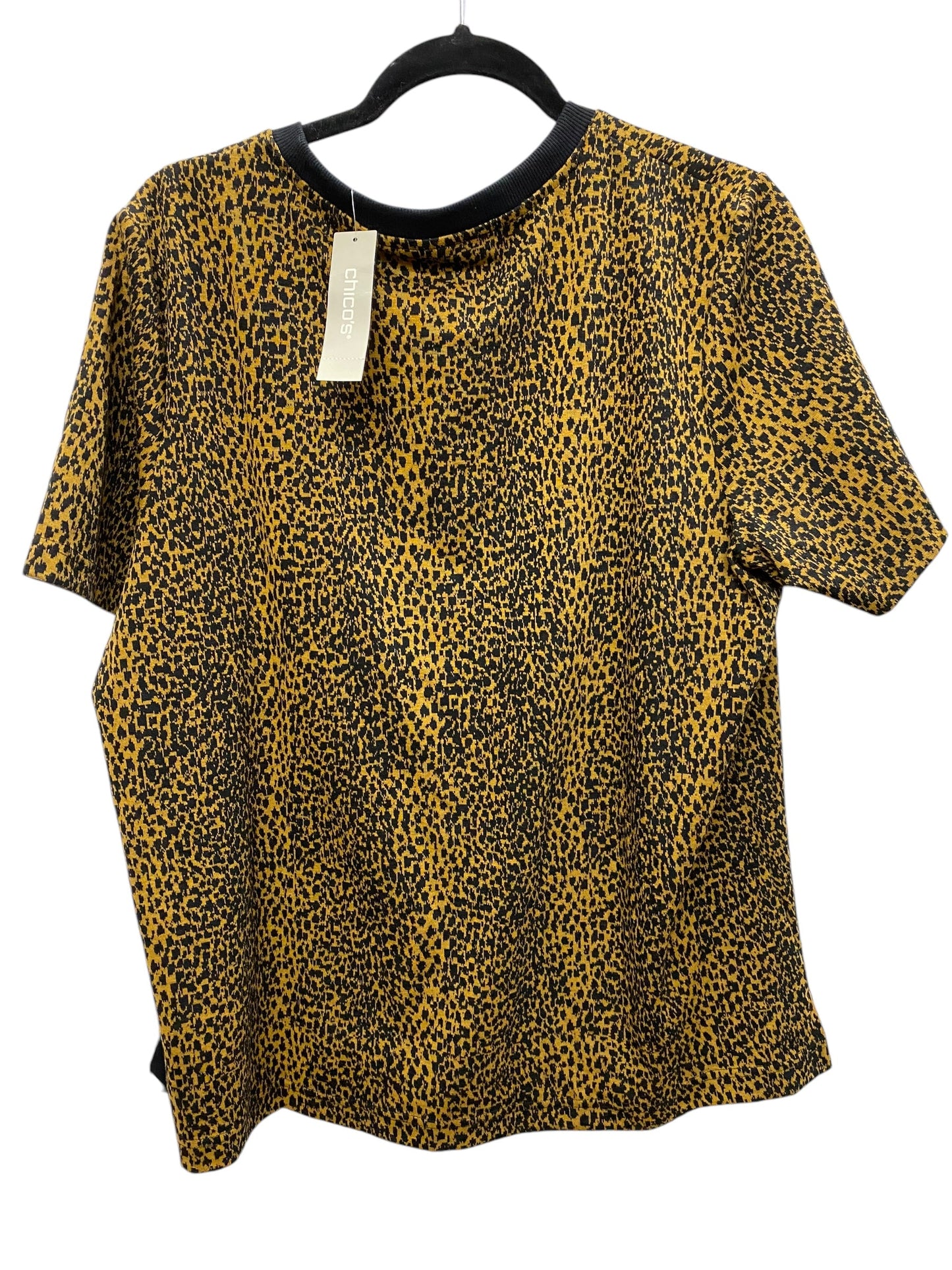 Top Short Sleeve By Chicos In Animal Print, Size: Xl