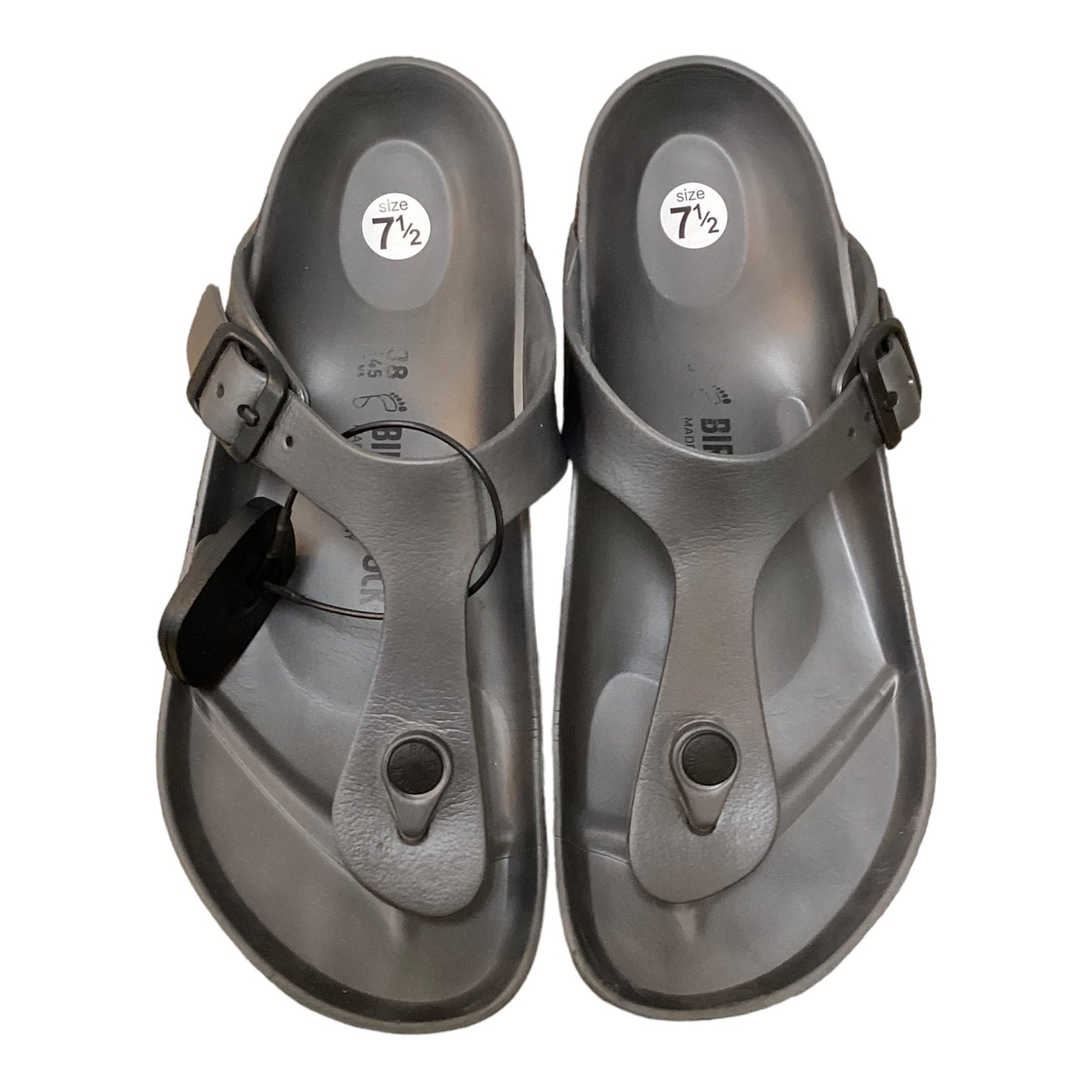 Grey Sandals Flats Birkenstock, Size 7.5