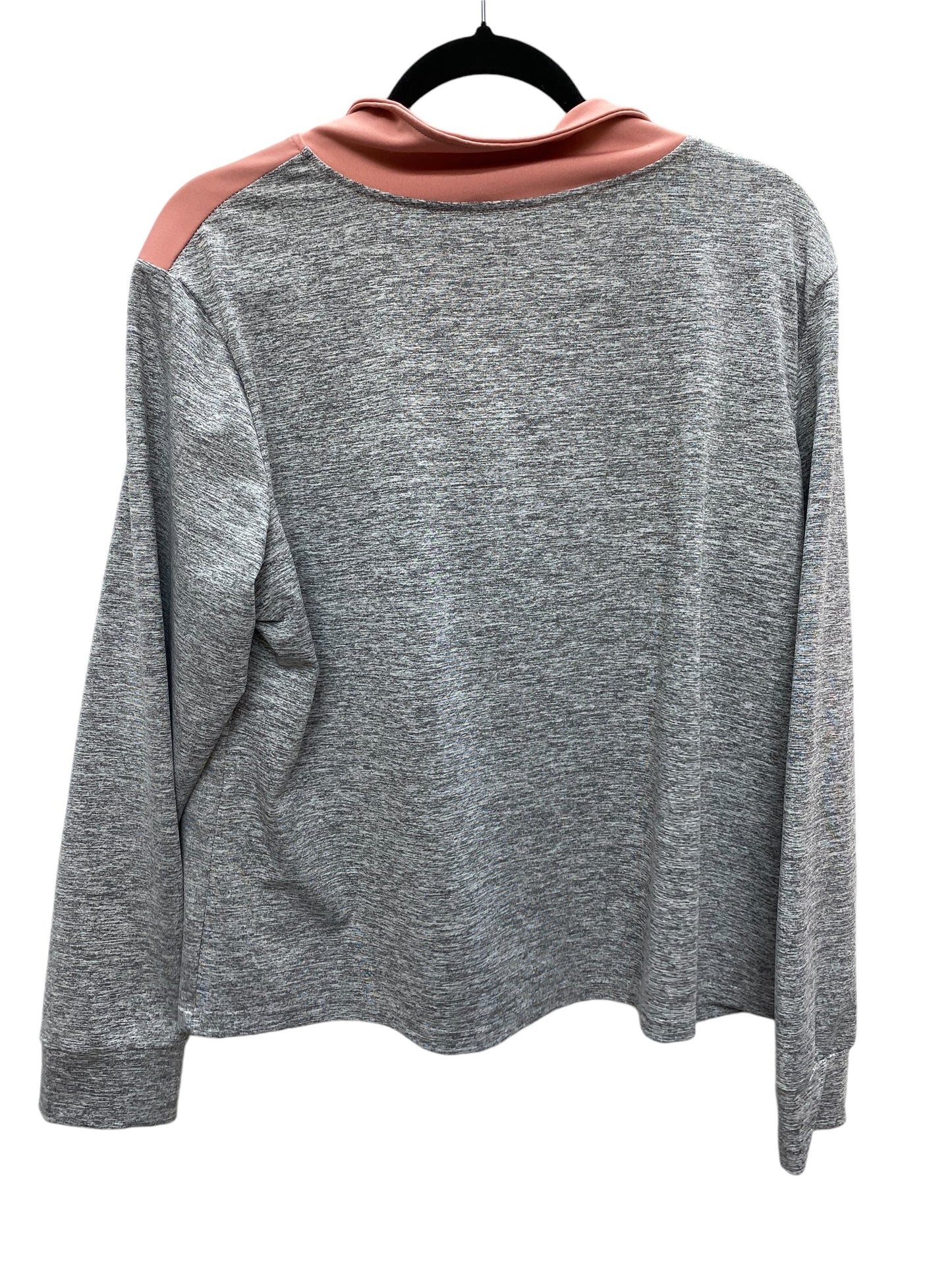 Athletic Top Long Sleeve Collar By Cme In Grey, Size: S