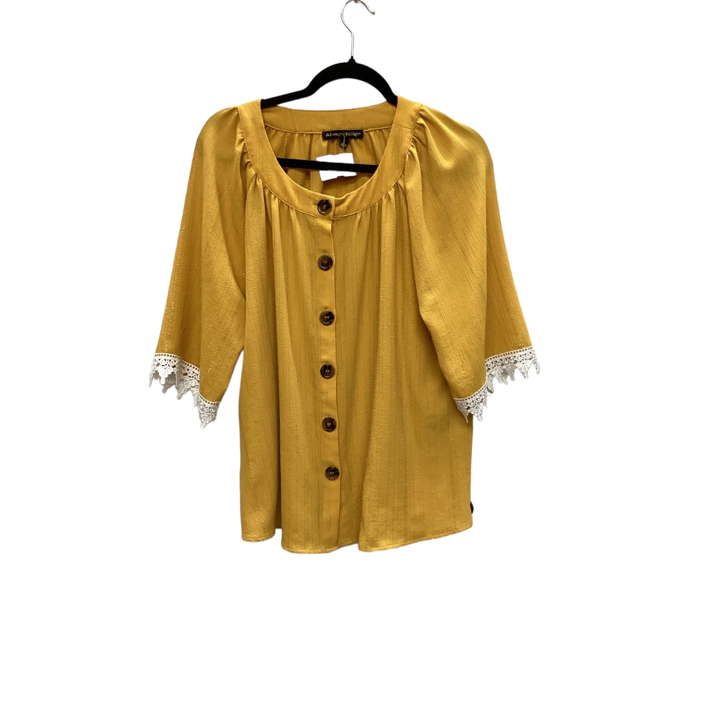 Top Short Sleeve By Clothes Mentor In Yellow, Size: 2x