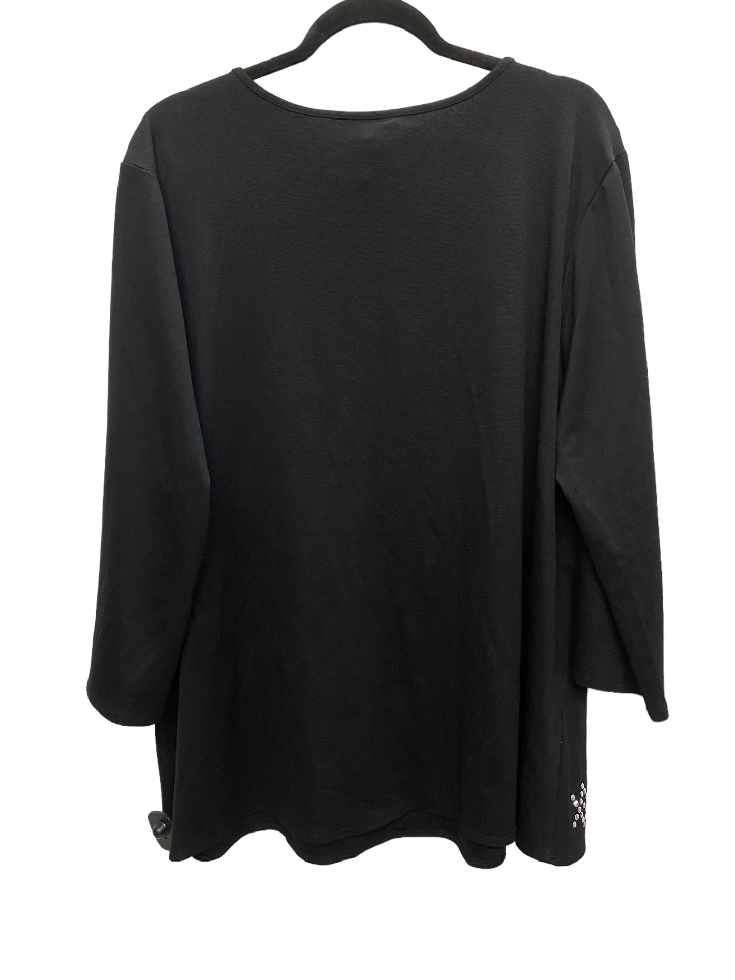 Top Long Sleeve By Cato In Black, Size: 1x