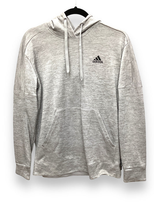 Sweatshirt Hoodie By Adidas In Grey, Size: L