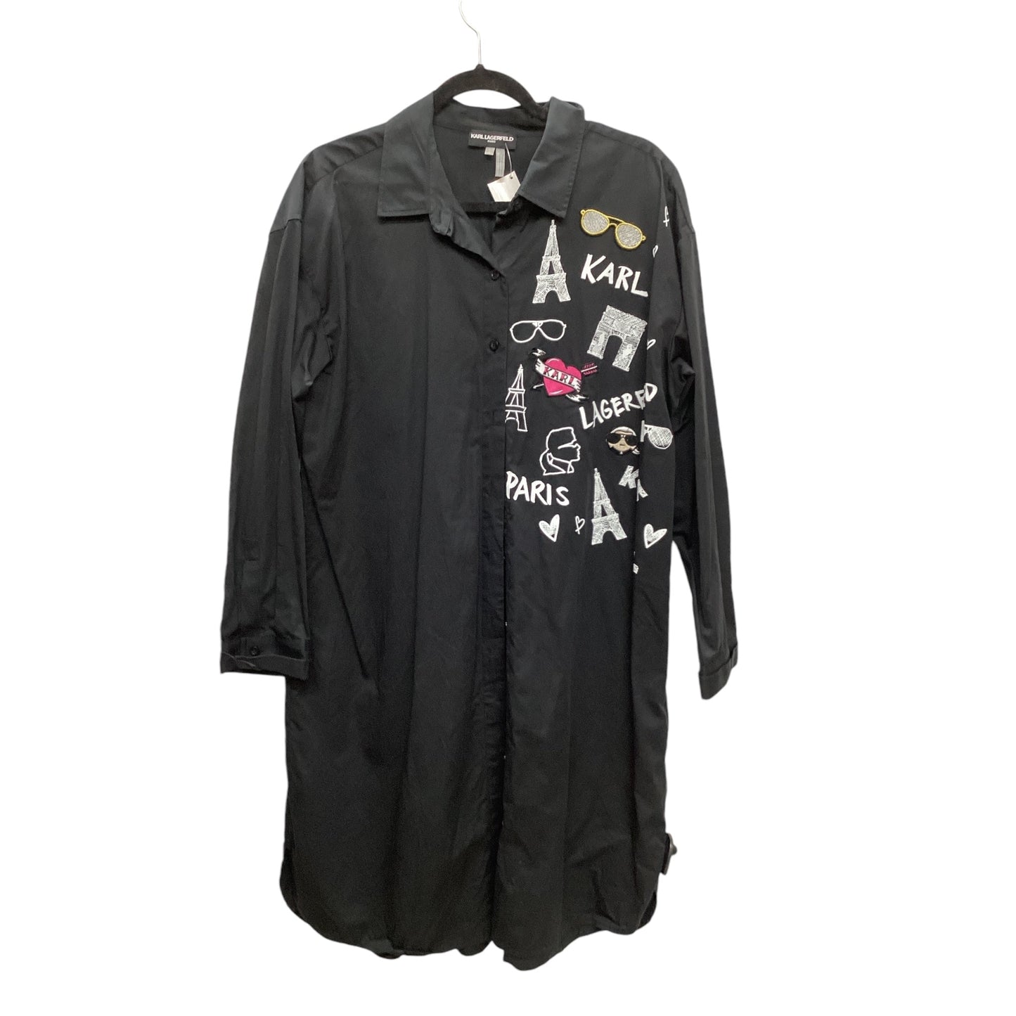 Dress Designer By Karl Lagerfeld In Black, Size: L