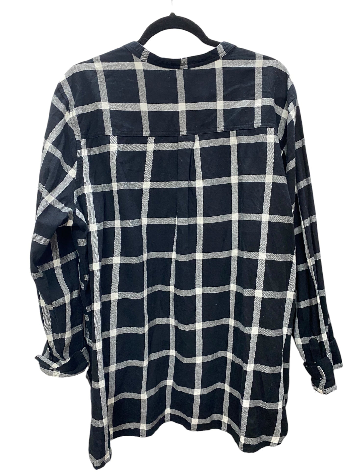 Top Long Sleeve Basic By Old Navy In Plaid Pattern, Size: Xxl