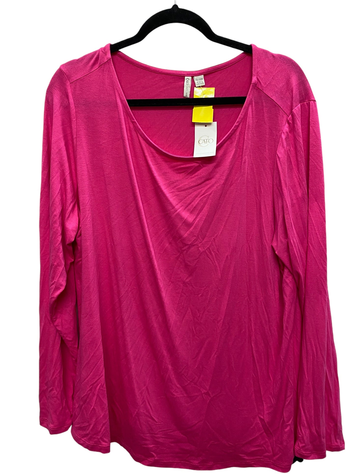 Top Long Sleeve Basic By Cato In Pink, Size: 1x