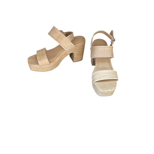 Sandals Heels Block By Lc Lauren Conrad In Tan, Size: 8