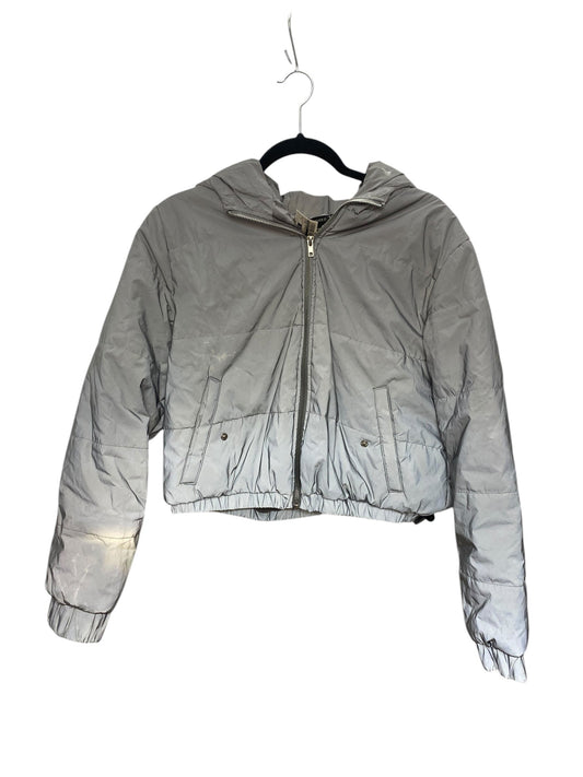 Jacket Puffer & Quilted By Forever 21 In Silver, Size: L