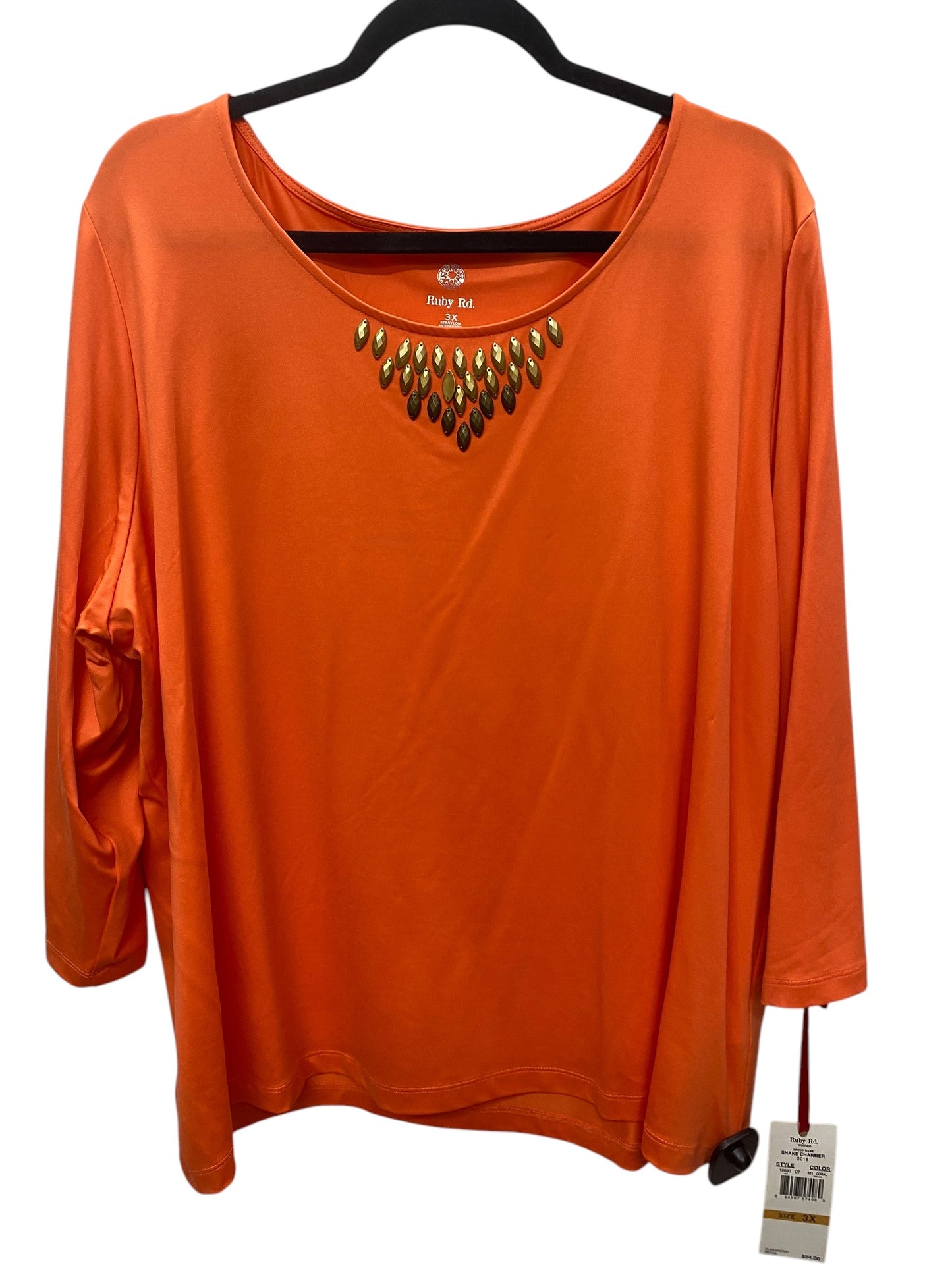 Top Long Sleeve By Ruby Rd In Orange, Size: 3x