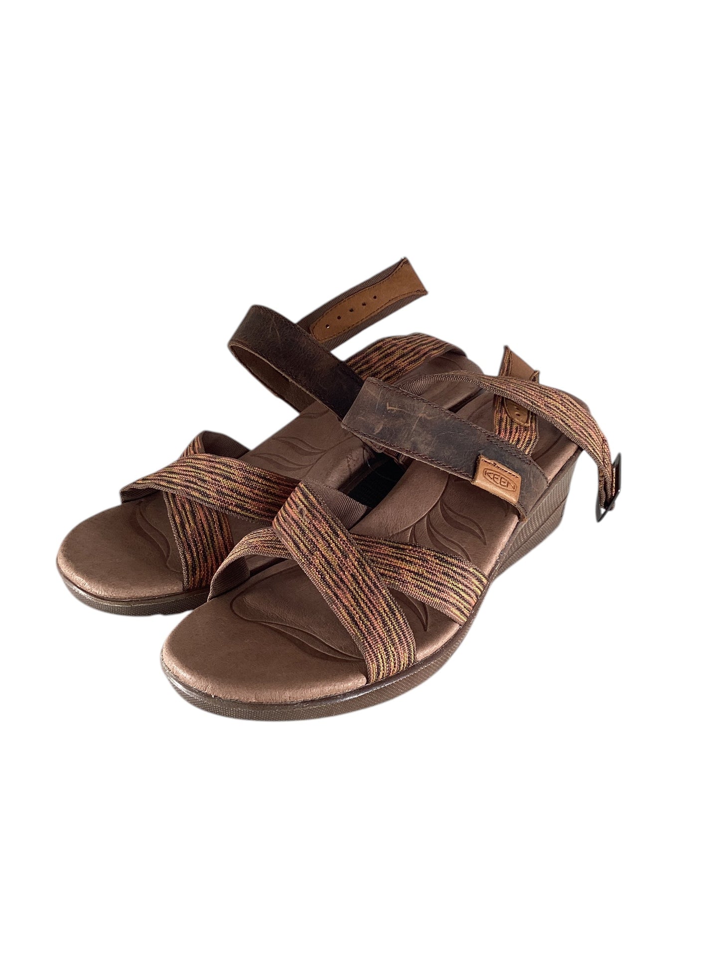 Sandals Heels Wedge By Keen In Brown, Size: 9