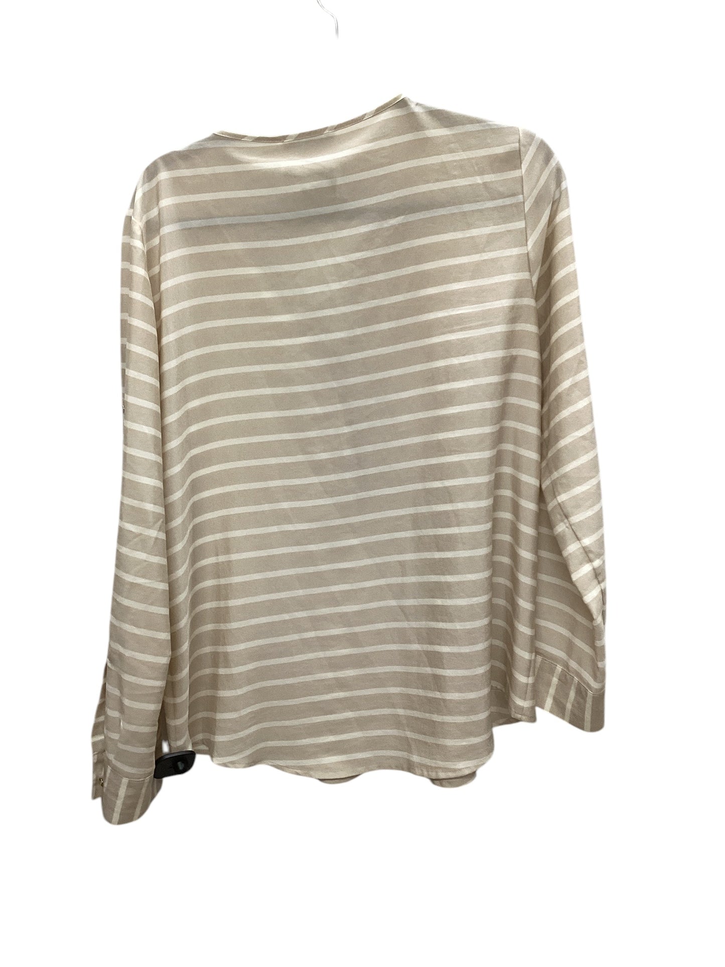 Top Long Sleeve Basic By Calvin Klein In Tan, Size: L