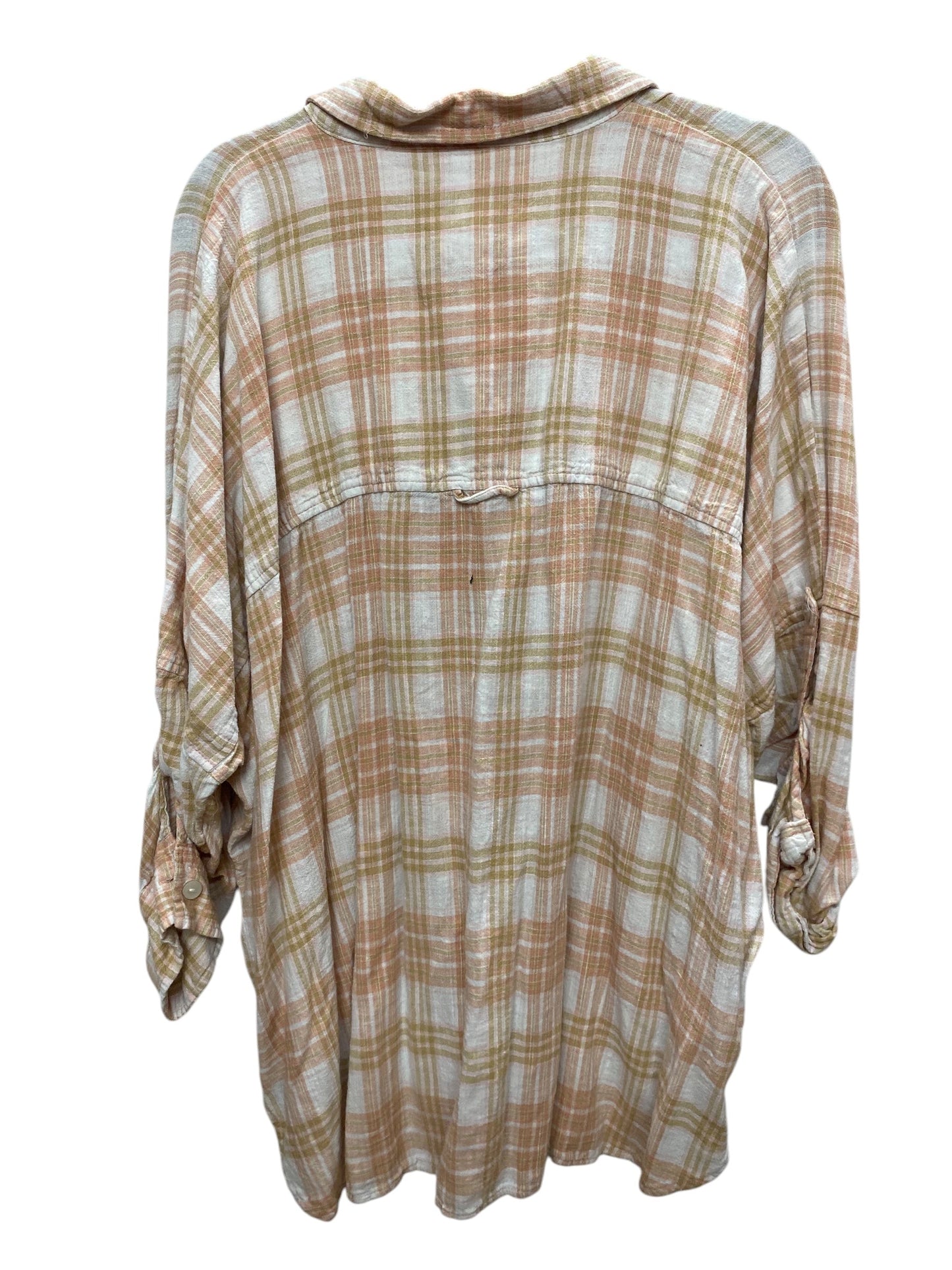 Top Long Sleeve By American Eagle In Plaid Pattern, Size: S