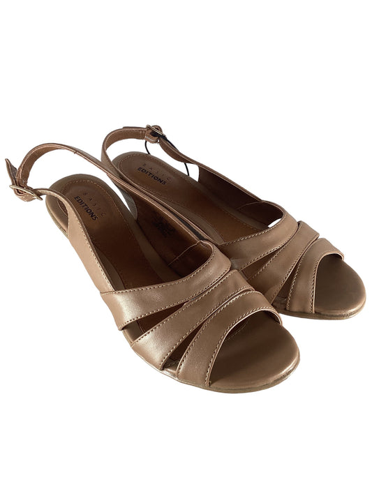 Tan Sandals Heels Stiletto Basic Editions, Size 8