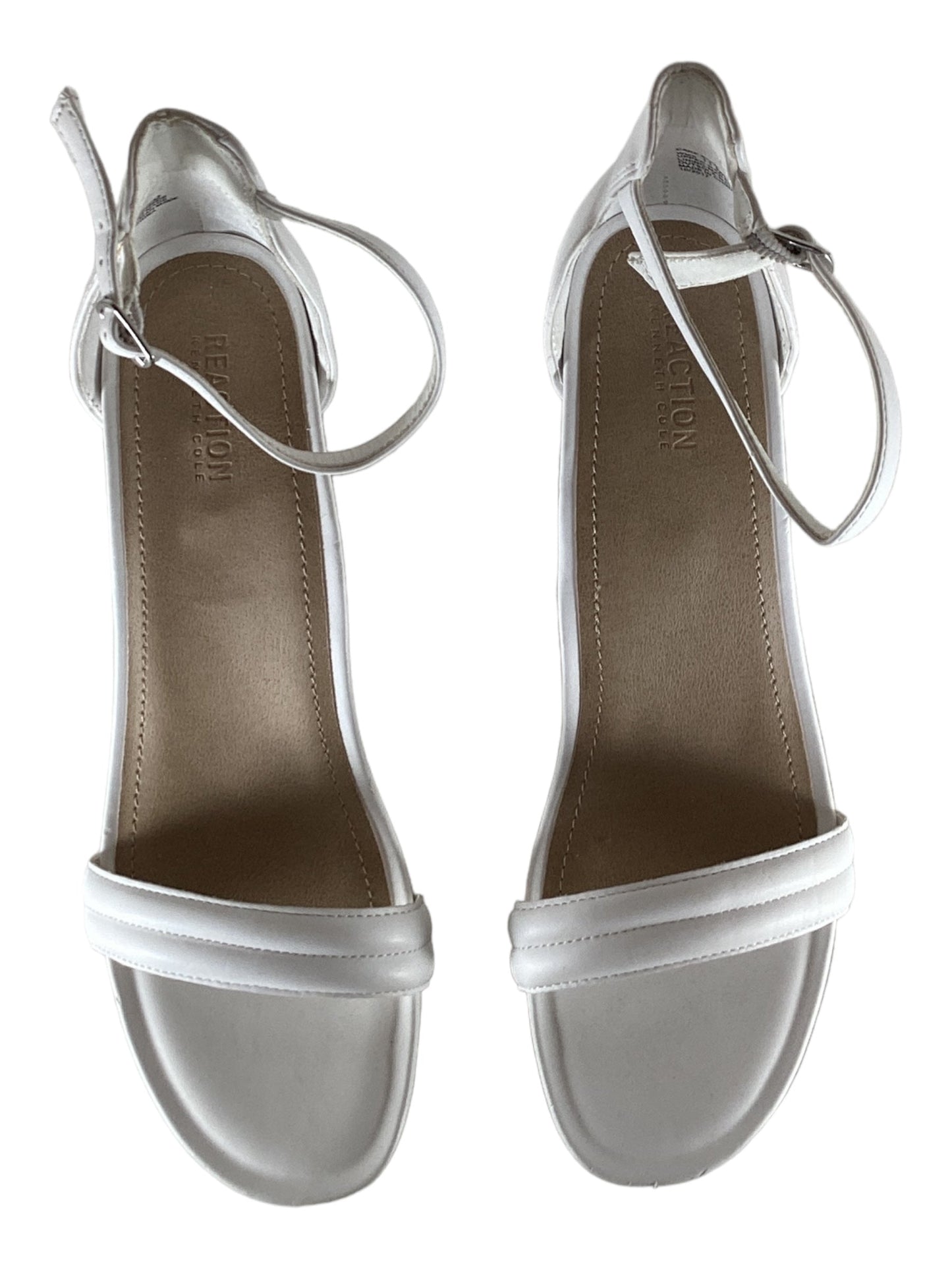 White Sandals Heels Wedge Kenneth Cole Reaction, Size 11