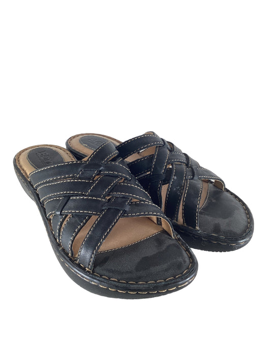 Black Sandals Heels Wedge Born, Size 7