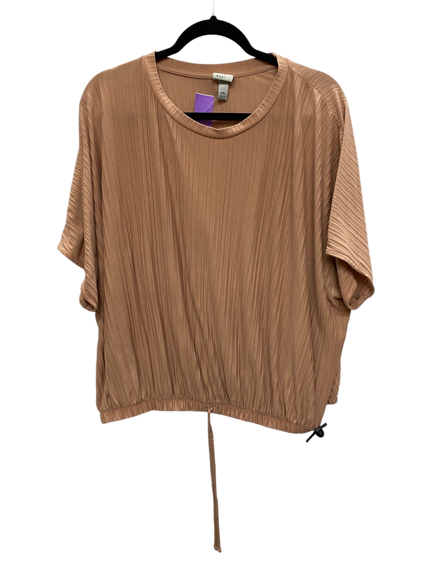 Top Short Sleeve By A New Day In Tan, Size: 2x