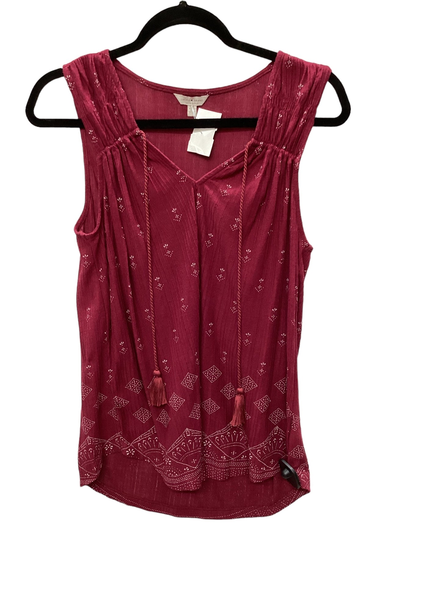 Red Top Sleeveless Lucky Brand, Size L