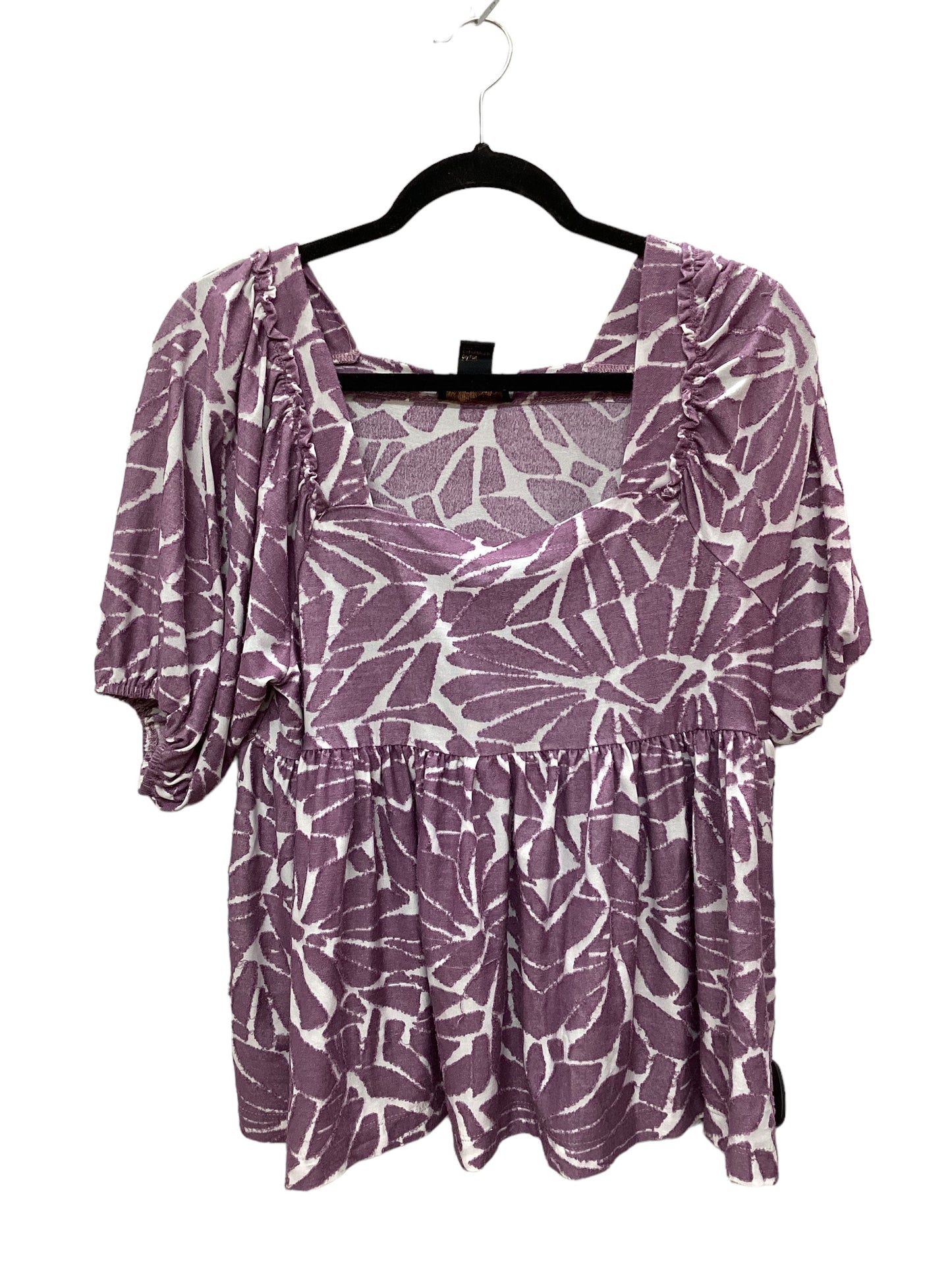 Purple Top Short Sleeve Clothes Mentor, Size M