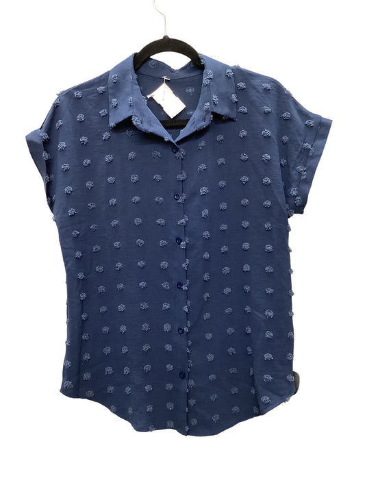 Blue Top Short Sleeve Clothes Mentor, Size M