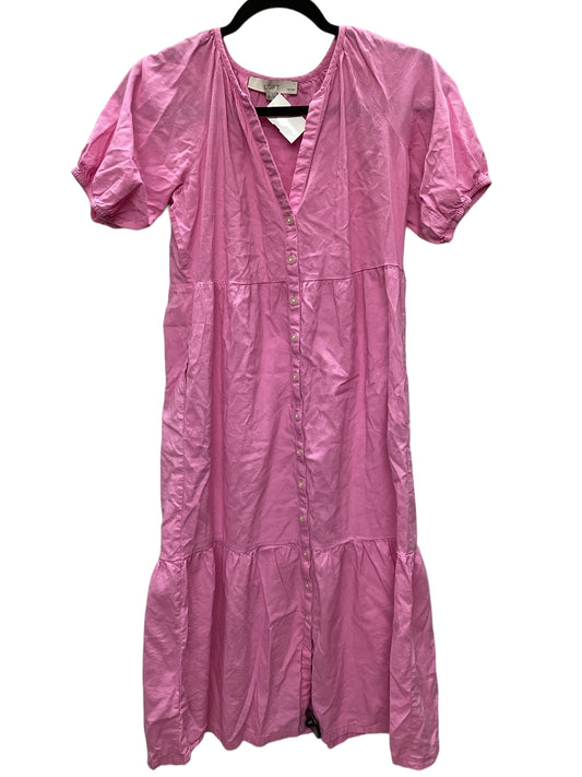 Pink Dress Casual Short Loft, Size Petite   S