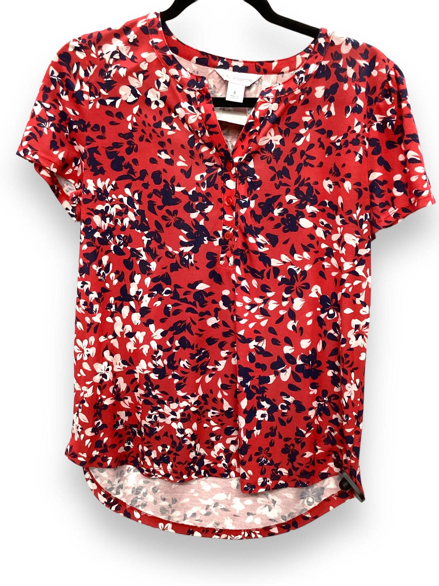 Red Top Short Sleeve Liz Claiborne, Size S