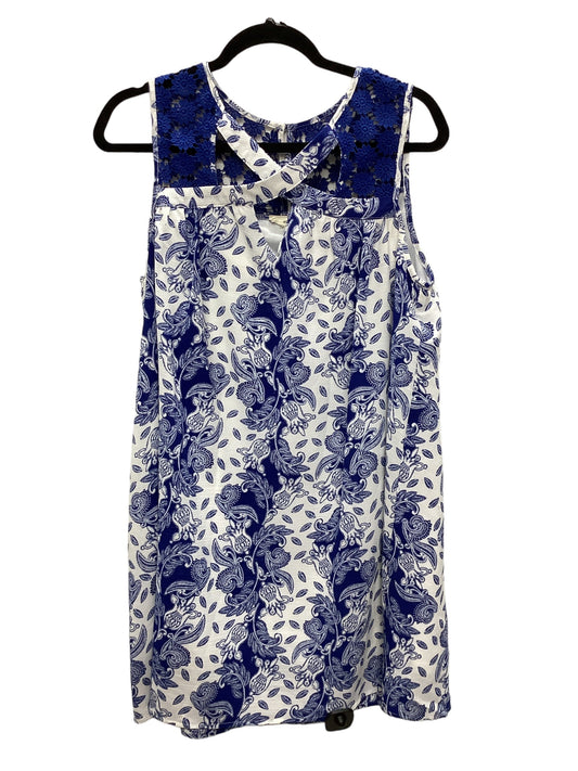 Blue & White Dress Casual Short Entro, Size M