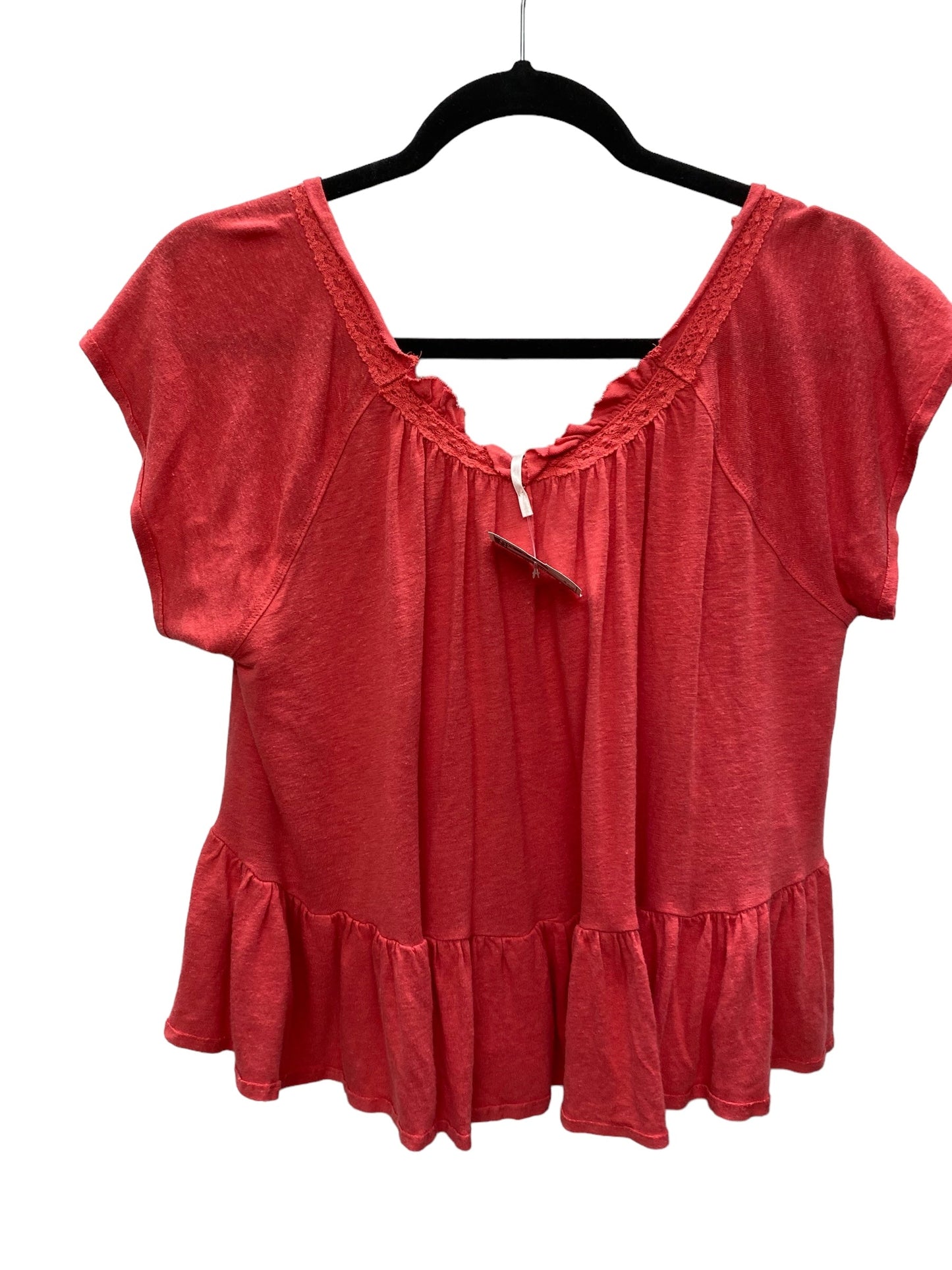 Red Top Short Sleeve Free People, Size S