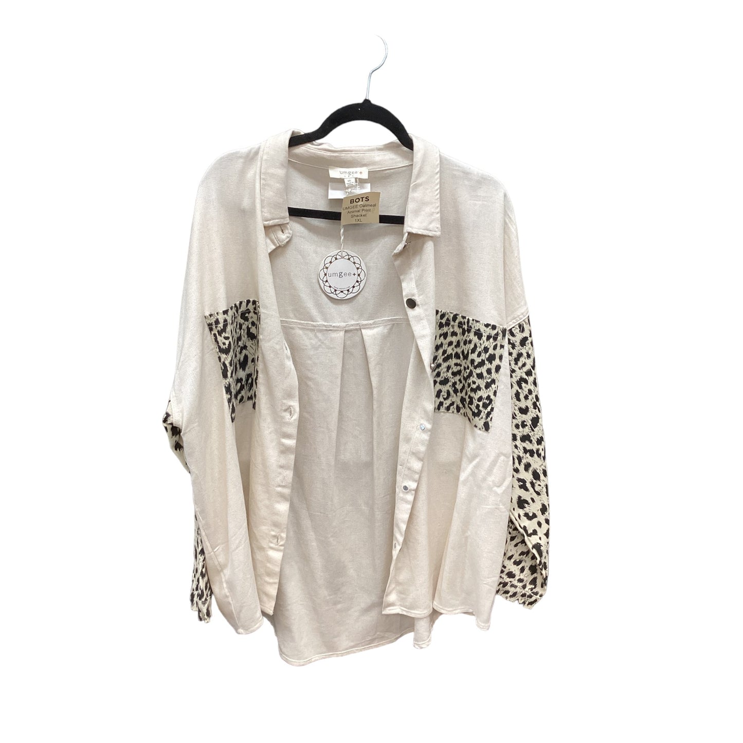 Jacket Shirt By Umgee In Cream, Size: 1x