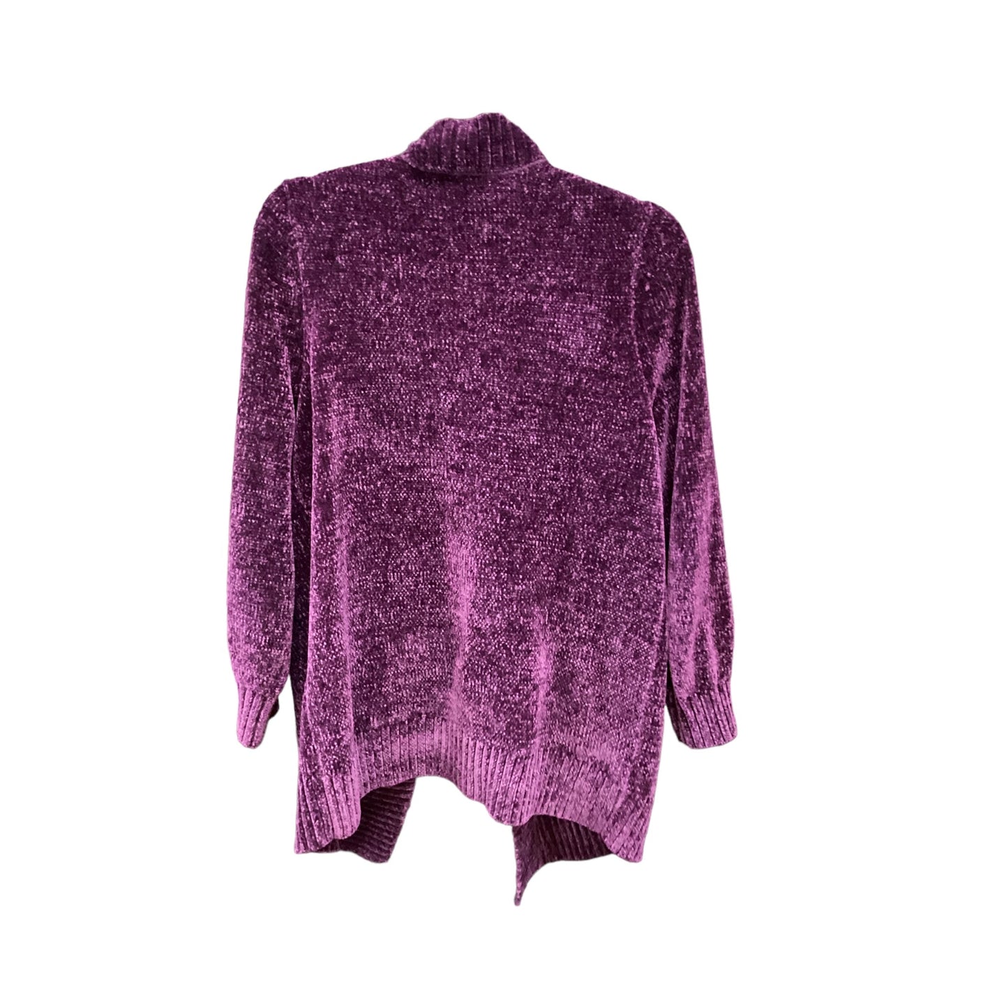 Sweater Cardigan By Loft In Purple, Size: Xl