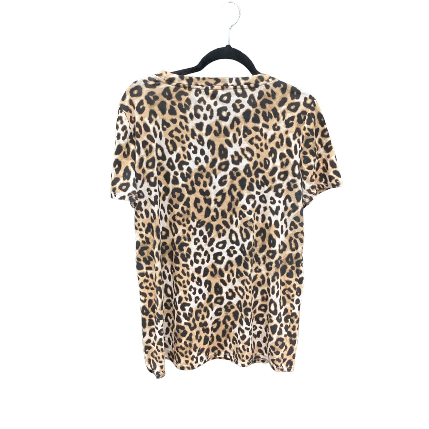 Top Short Sleeve Basic By Pink In Animal Print, Size: L