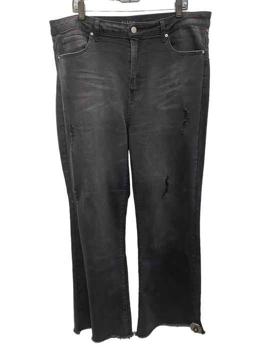 Jeans Straight By Risen In Black Denim, Size: 3x