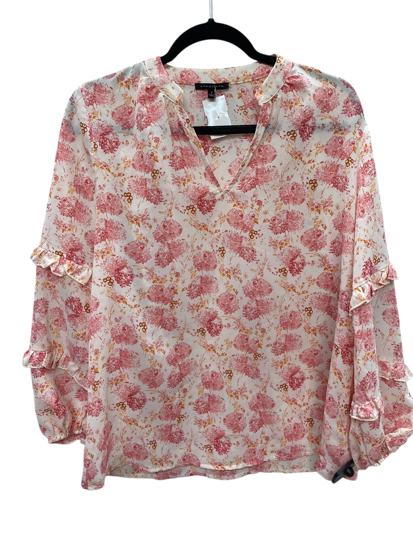 Top Long Sleeve By Staccato In Pink, Size: S