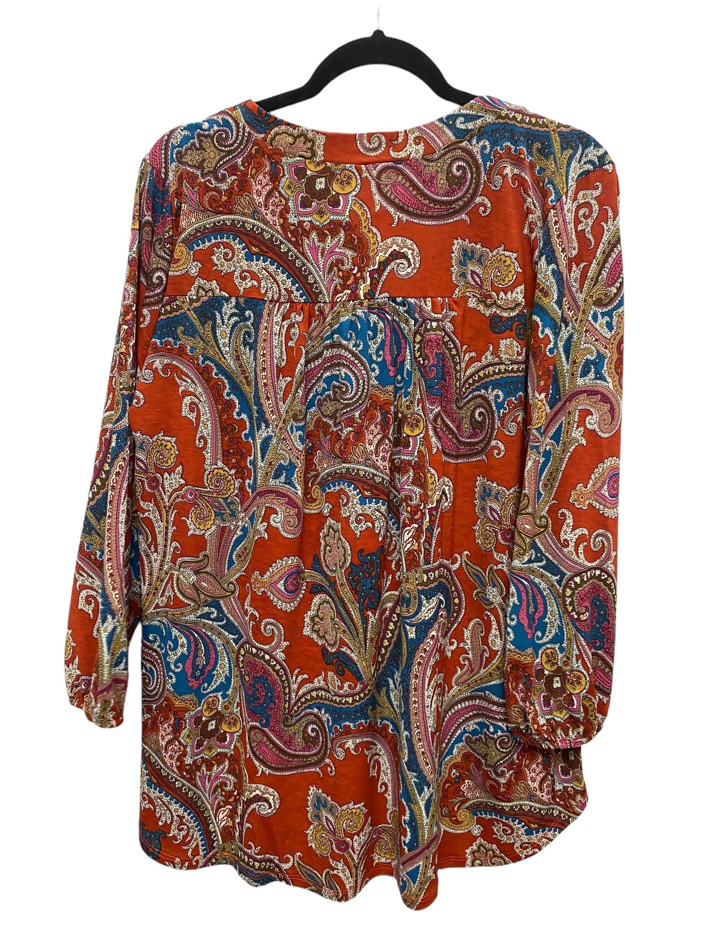 Top Long Sleeve By Sew In Love In Paisley Print, Size: Xl