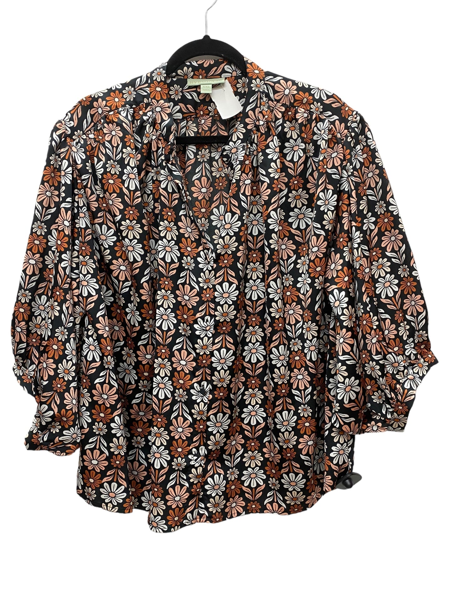 Top Long Sleeve By Clothes Mentor In Floral Print, Size: 2x