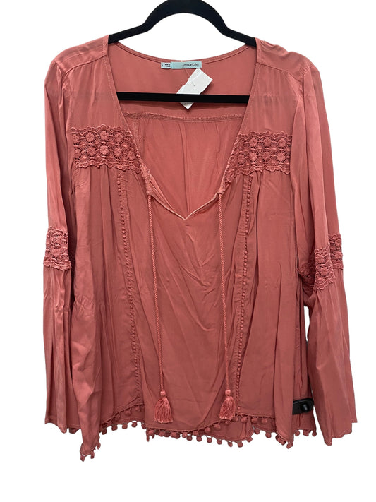 Top Long Sleeve By Maurices In Pink, Size: L