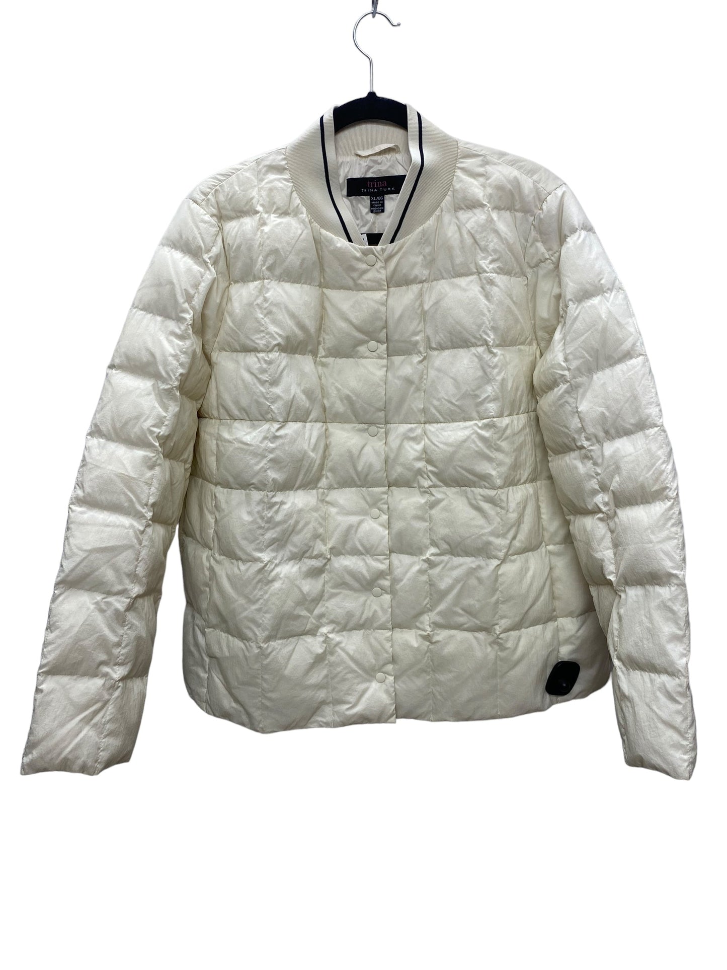 Jacket Puffer & Quilted By Trina By Trina Turk In Cream, Size: Xl