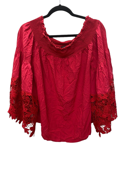 Top Long Sleeve By Lane Bryant In Red, Size: Xl